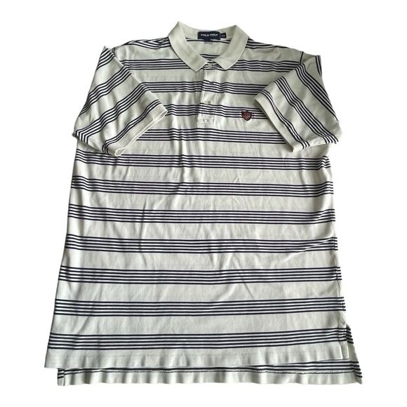POLO GOLF Ralph Lauren Blue Striped Cotton Short Sleeve Polo Shirt Men’s XXL - Picture 2 of 7